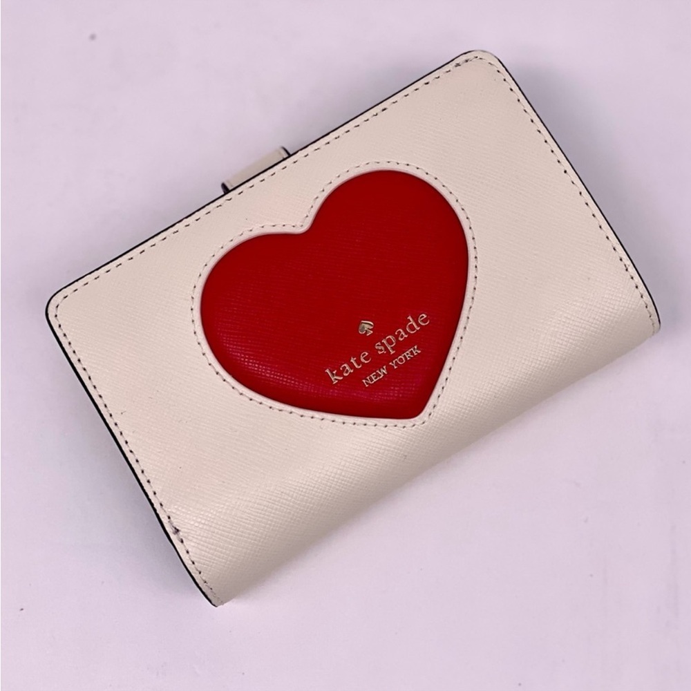 Kate Spade Madison Puffy Heart Medium Bifold Wallet, Meringue Multi